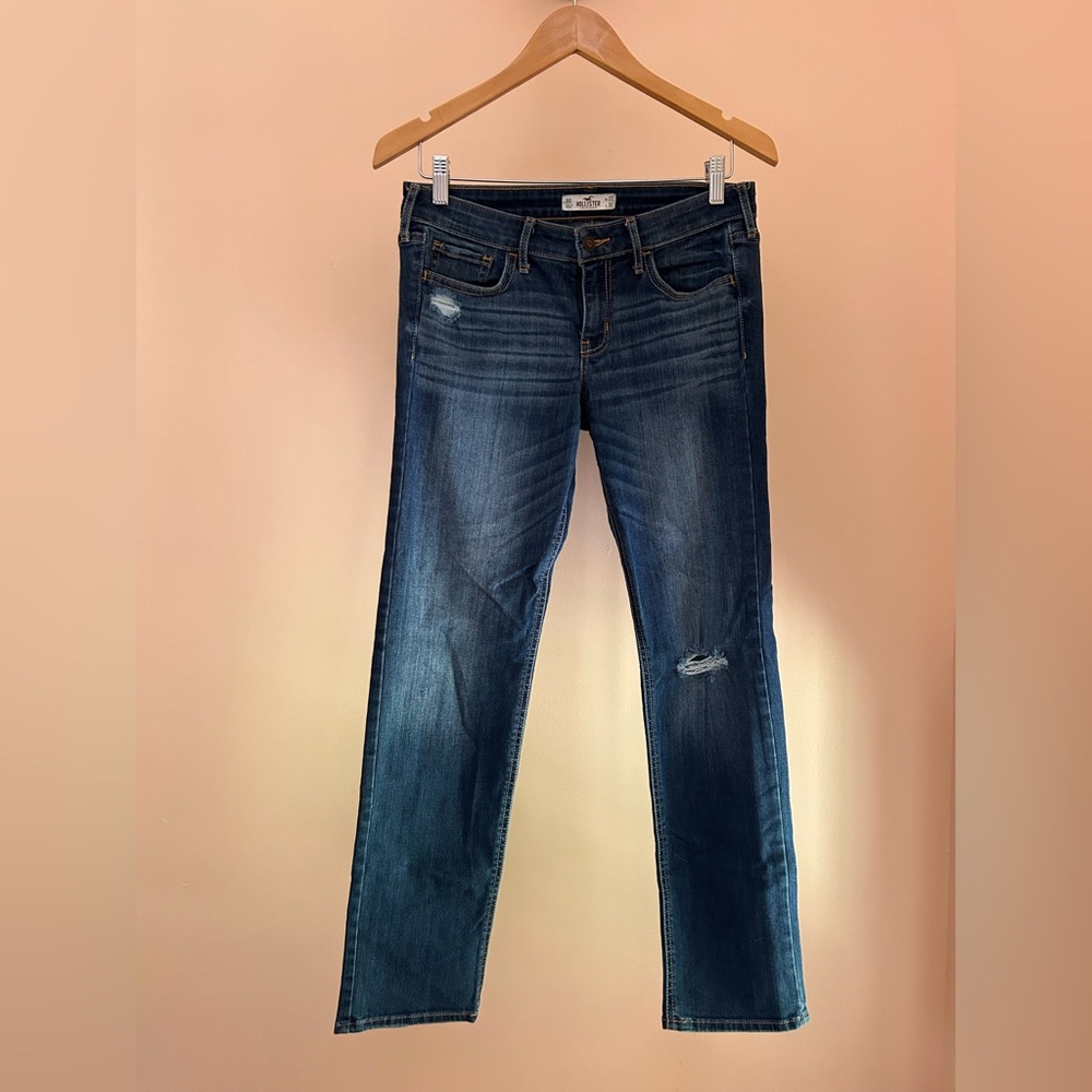 Hollister Y2K Straight Jeans W27 L30 | Women Size 5S | Low Rise Distressed Denim - Picture 9 of 16